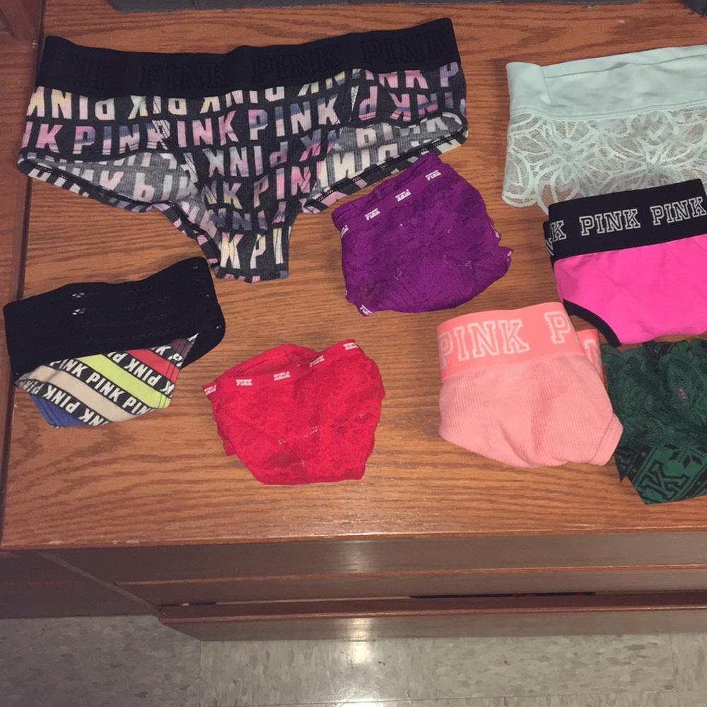 Various pink things and cheeky underwear